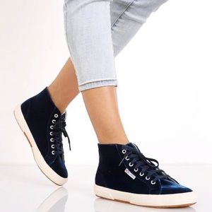 Supergas Sneakers - Velvet Navy High Top